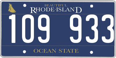 RI license plate 109933