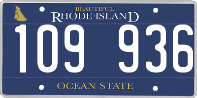 RI license plate 109936