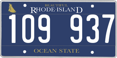 RI license plate 109937