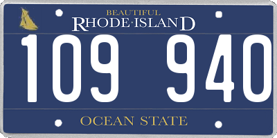 RI license plate 109940