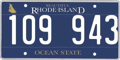 RI license plate 109943