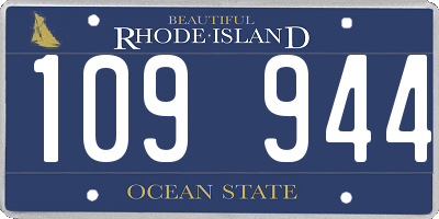 RI license plate 109944
