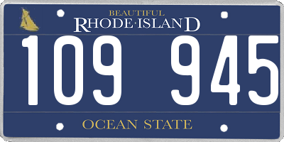 RI license plate 109945