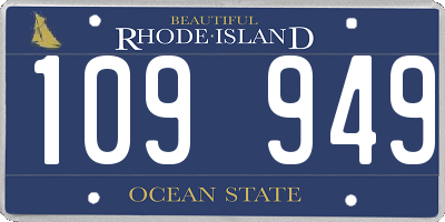 RI license plate 109949