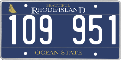 RI license plate 109951