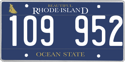 RI license plate 109952