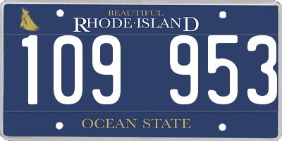 RI license plate 109953