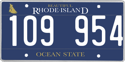 RI license plate 109954
