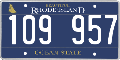 RI license plate 109957