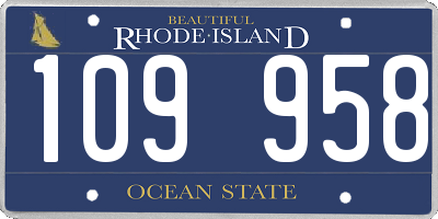 RI license plate 109958
