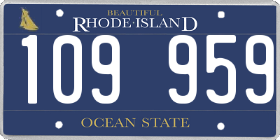 RI license plate 109959