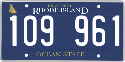RI license plate 109961