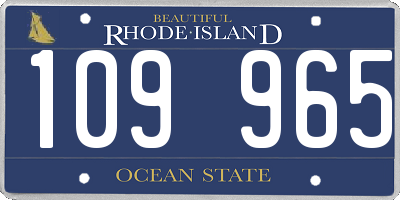 RI license plate 109965