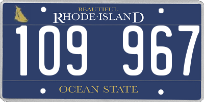 RI license plate 109967
