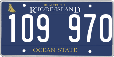RI license plate 109970