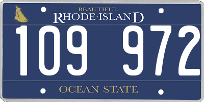 RI license plate 109972