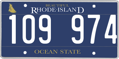 RI license plate 109974