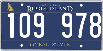 RI license plate 109978