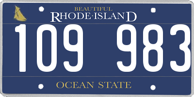 RI license plate 109983