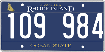 RI license plate 109984