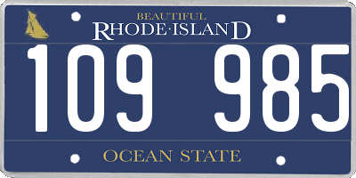 RI license plate 109985