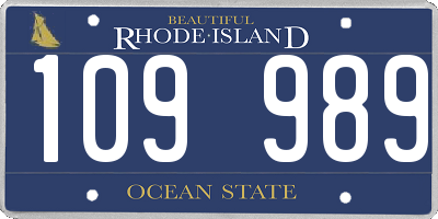 RI license plate 109989