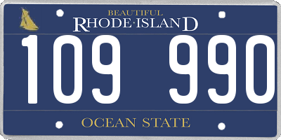 RI license plate 109990