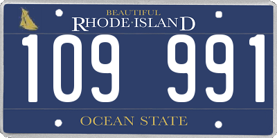 RI license plate 109991