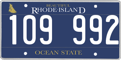 RI license plate 109992