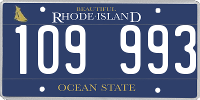 RI license plate 109993