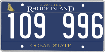RI license plate 109996