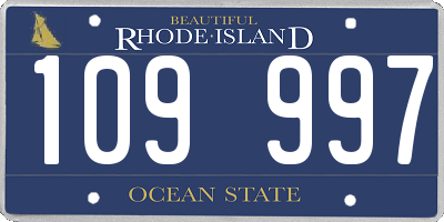 RI license plate 109997