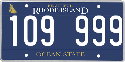 RI license plate 109999