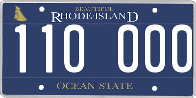 RI license plate 110000