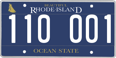 RI license plate 110001
