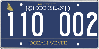 RI license plate 110002
