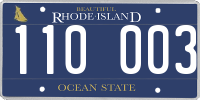 RI license plate 110003