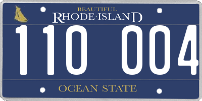 RI license plate 110004