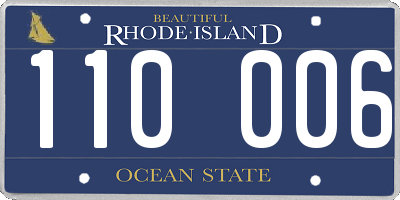 RI license plate 110006