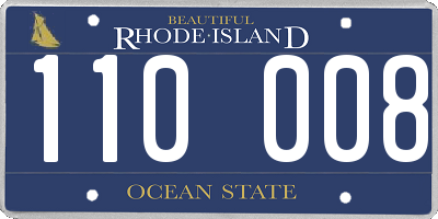 RI license plate 110008