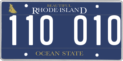 RI license plate 110010