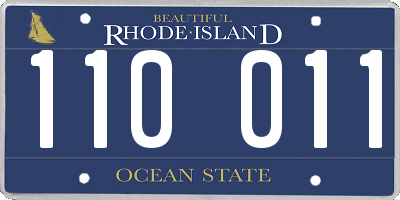 RI license plate 110011