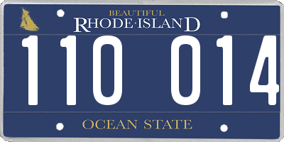 RI license plate 110014