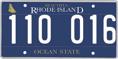 RI license plate 110016