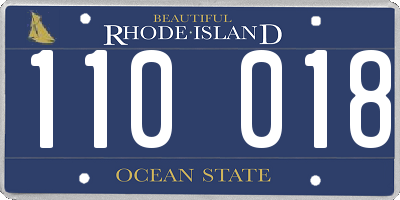 RI license plate 110018