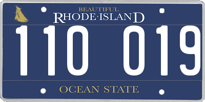 RI license plate 110019