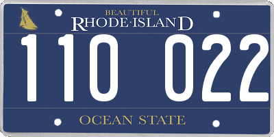 RI license plate 110022