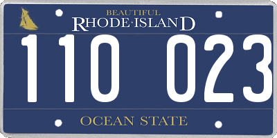RI license plate 110023
