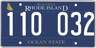 RI license plate 110032