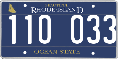 RI license plate 110033